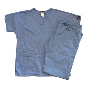 Cherokee Original Workwear Scrub Set V-Neck Workwear Ceil Blue Unisex Small